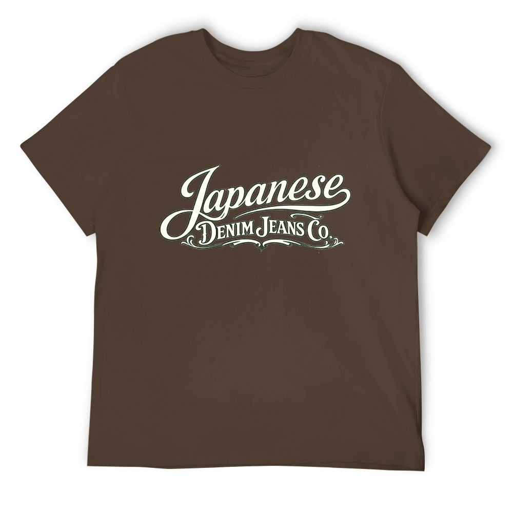 Japanese Denim Jeans Co. Men's Short Sleeve Cotton T-Shirt - Brown