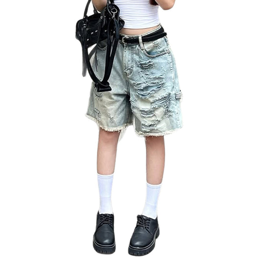 High Street Hot Girl Five Quarter Denim Shorts