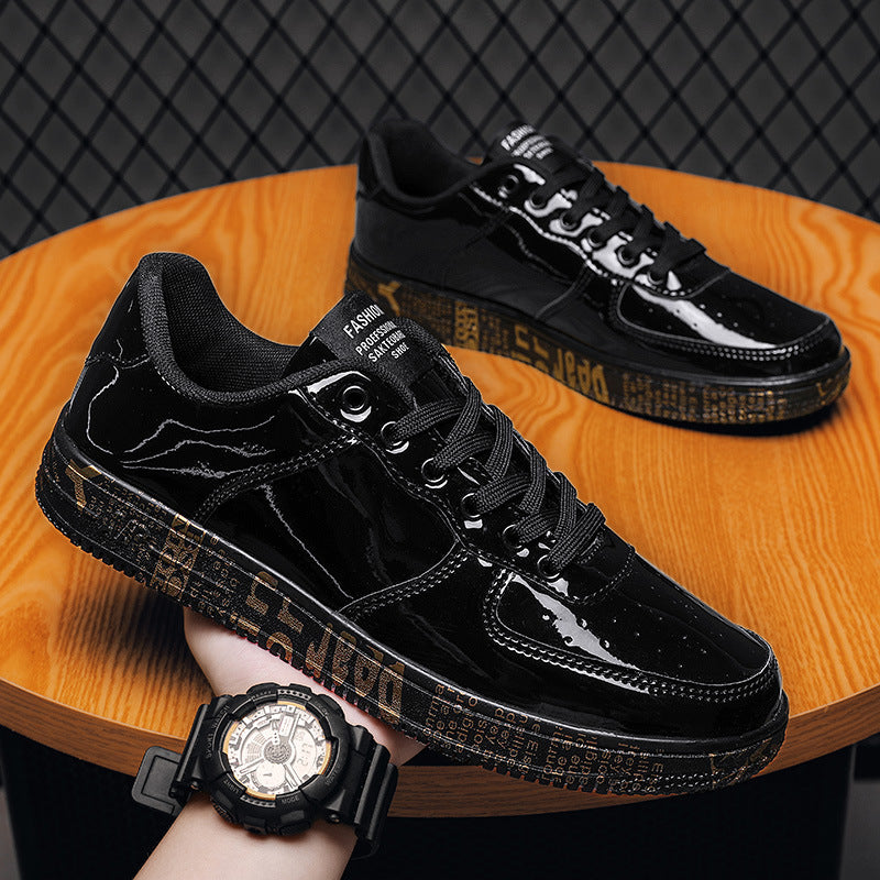 Men's Casual Shiny Patent Leather Shoes