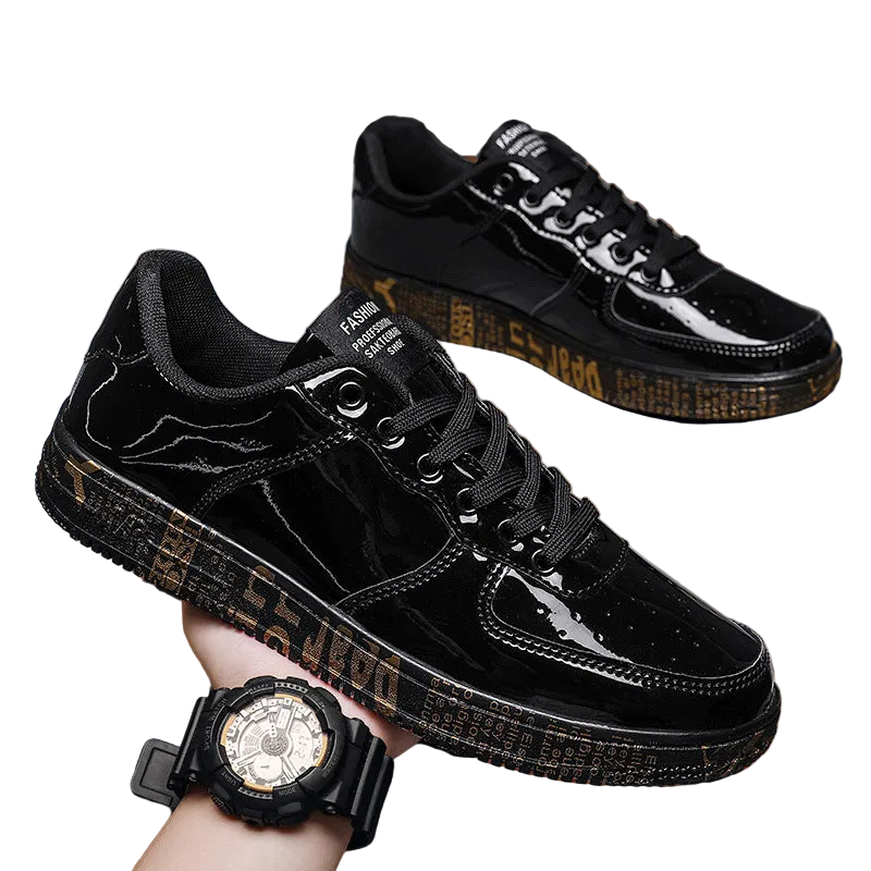 Men's Casual Shiny Patent Leather Shoes