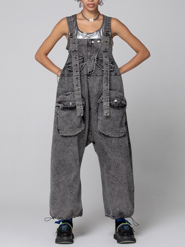 Women's Denim Overalls Maternity Workwear Jumpsuits