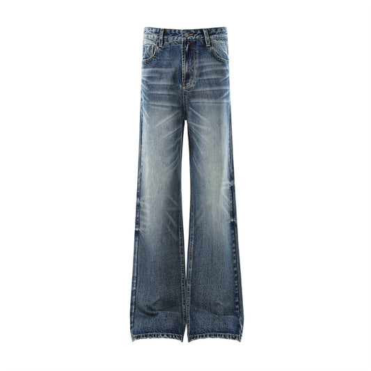 Washed Denim Bell Bottoms For Men – Flared Cotton Jeans (Mid-Rise)