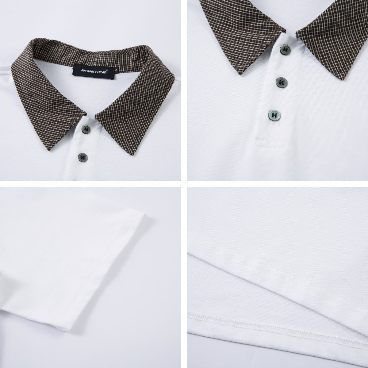 Two-Tone Flip Collar Short Sleeve Polo