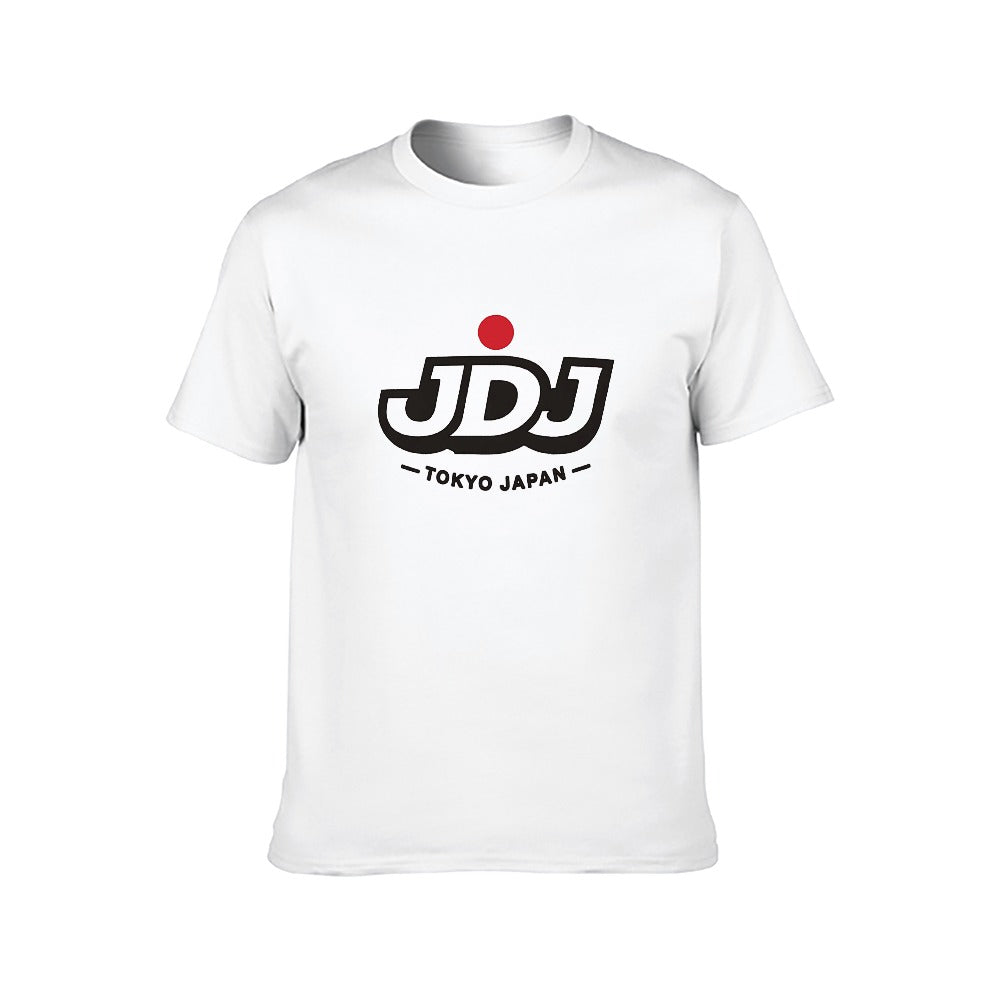 JDJ Logo Men's White Cotton Short Sleeve T Shirt