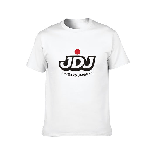 JDJ Logo Men's White Cotton Short Sleeve T Shirt