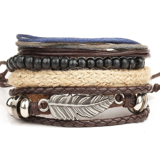 Punk Leather Bracelets - Adjustable