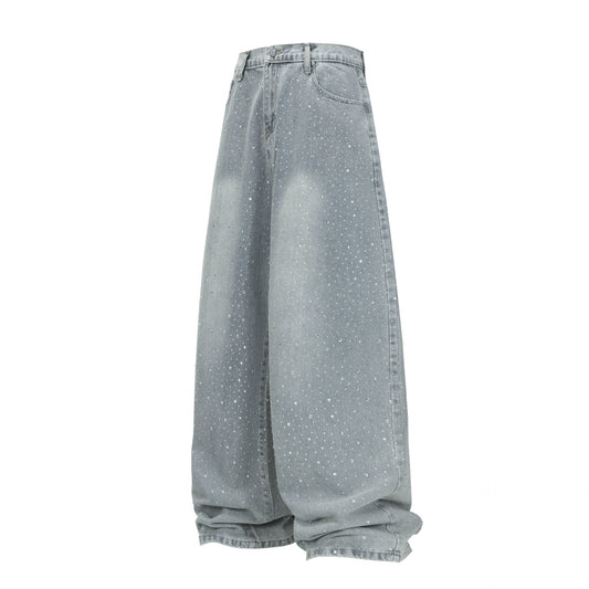 Heavy Industry Hot Stamping Wide Leg Jeans