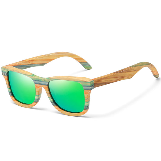Skateboard Bamboo Wood Sunglasses Polarized Designer Wooden UV Protection