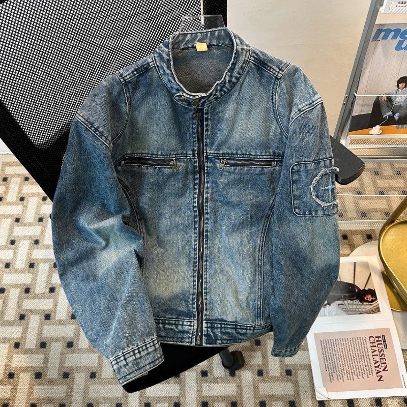 Washed Short Denim Jacket