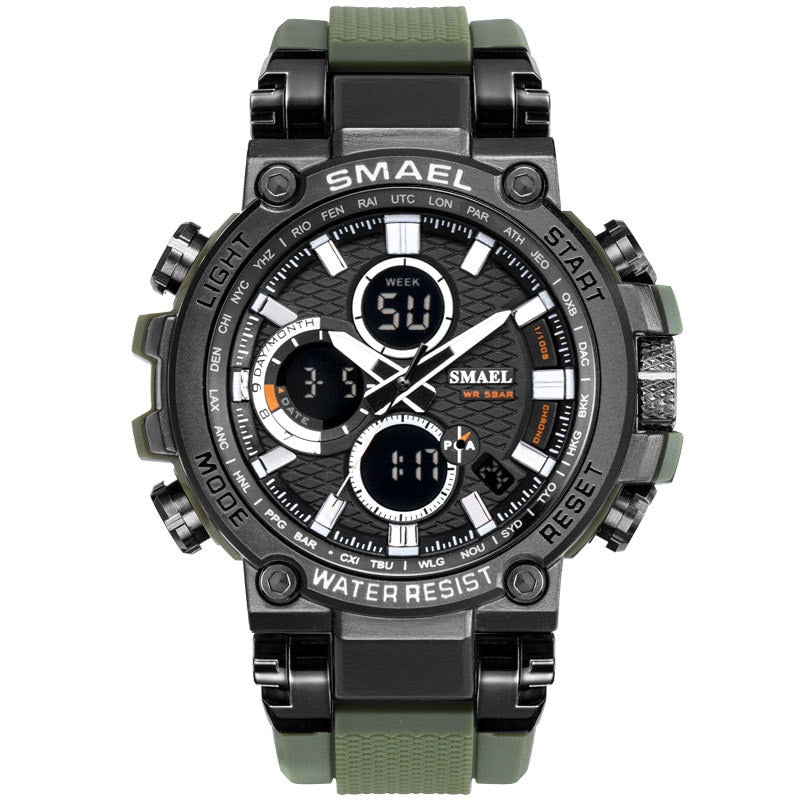 Men's Sport Watches - Digital Double Time Chronograph - LED Display