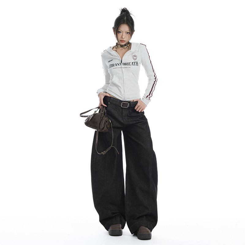 Women's Wide-Leg Straight Loose Denim Pants