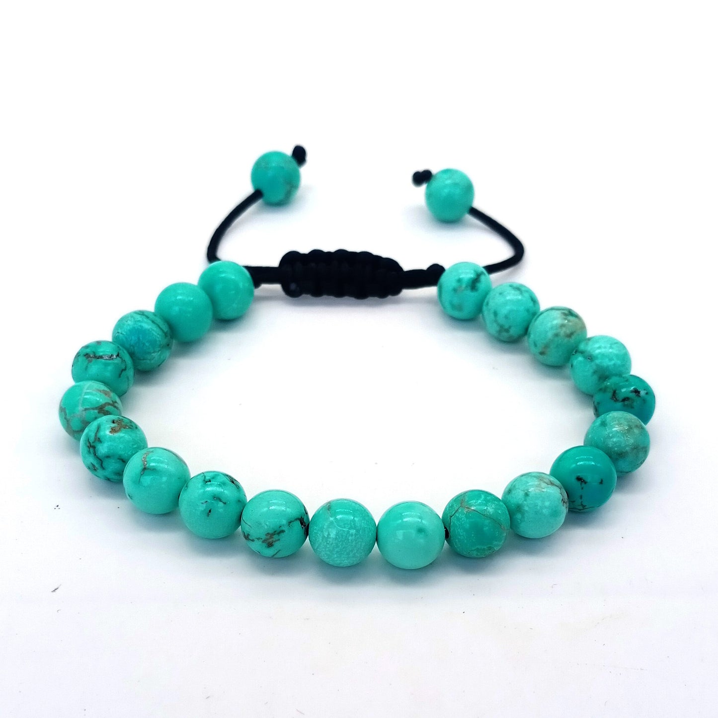 8mm Tiger Eye Stone Beads Bracelet - Adjustable Braided Rope Bangles