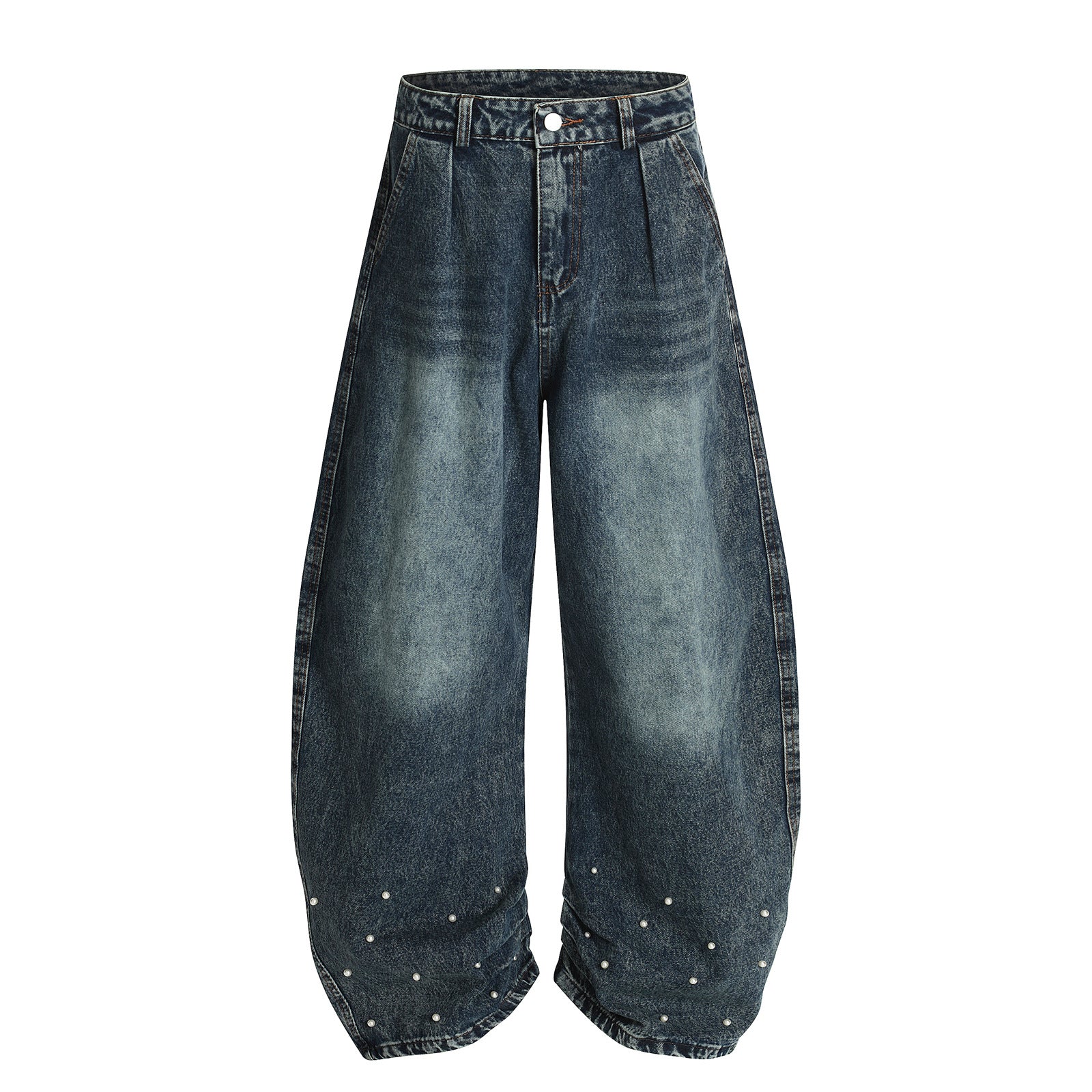 Wash Denim Jeans Wide Leg Pants for Men