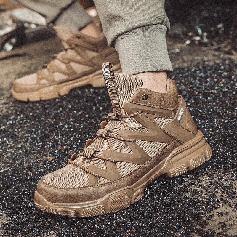 Men's Safety Work Boots - Coated Steel-Toed Protective Shoes