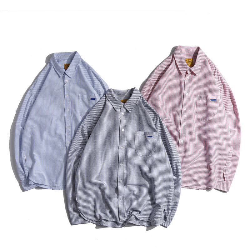 Striped Lapel Shirt for Men and Women