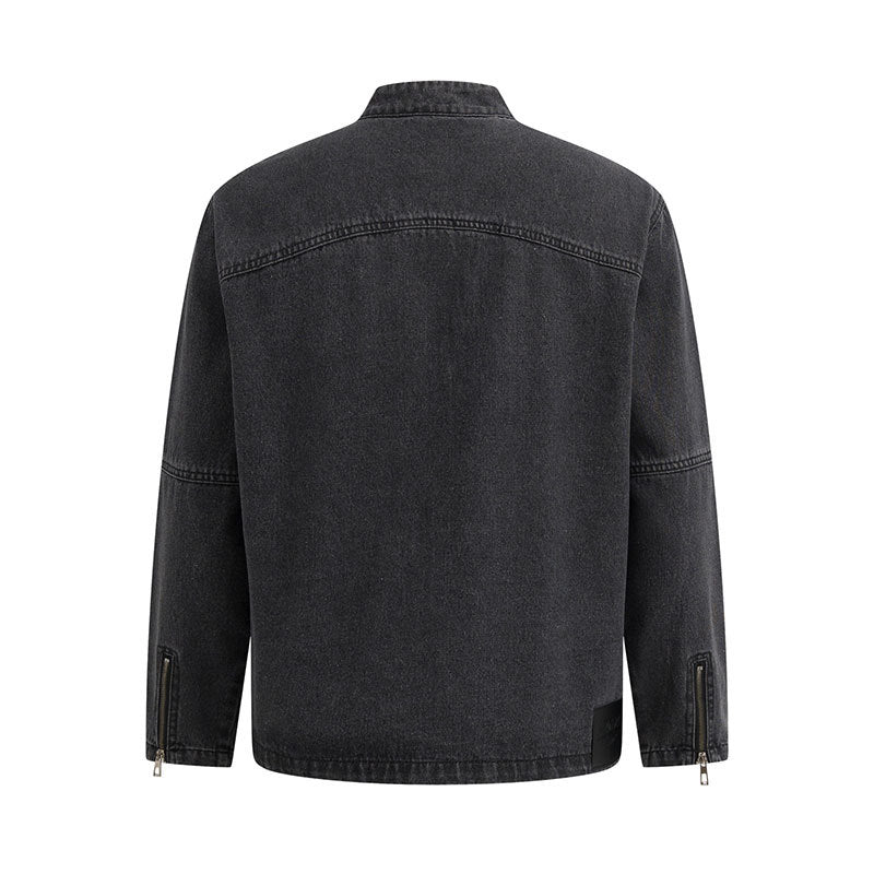 Deconstructing Silhouette Denim Zipper Jacket