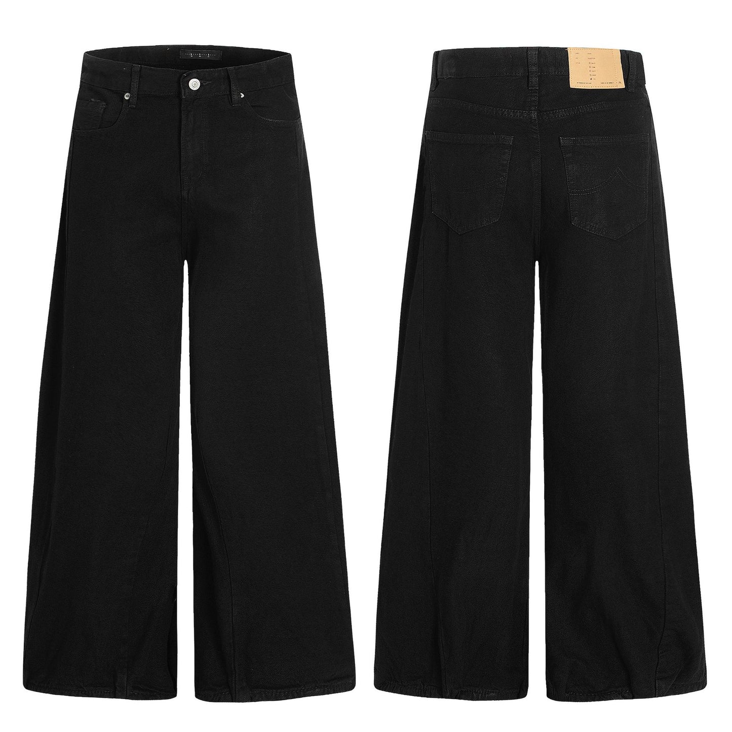 Vintage Black Denim Pants for Men and Women