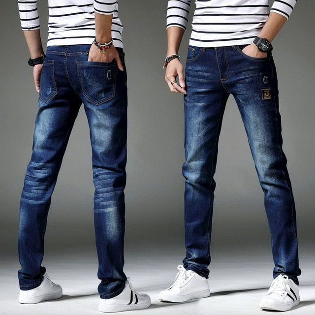 Distressed High-Quality Denim Skinny Jeans for Men