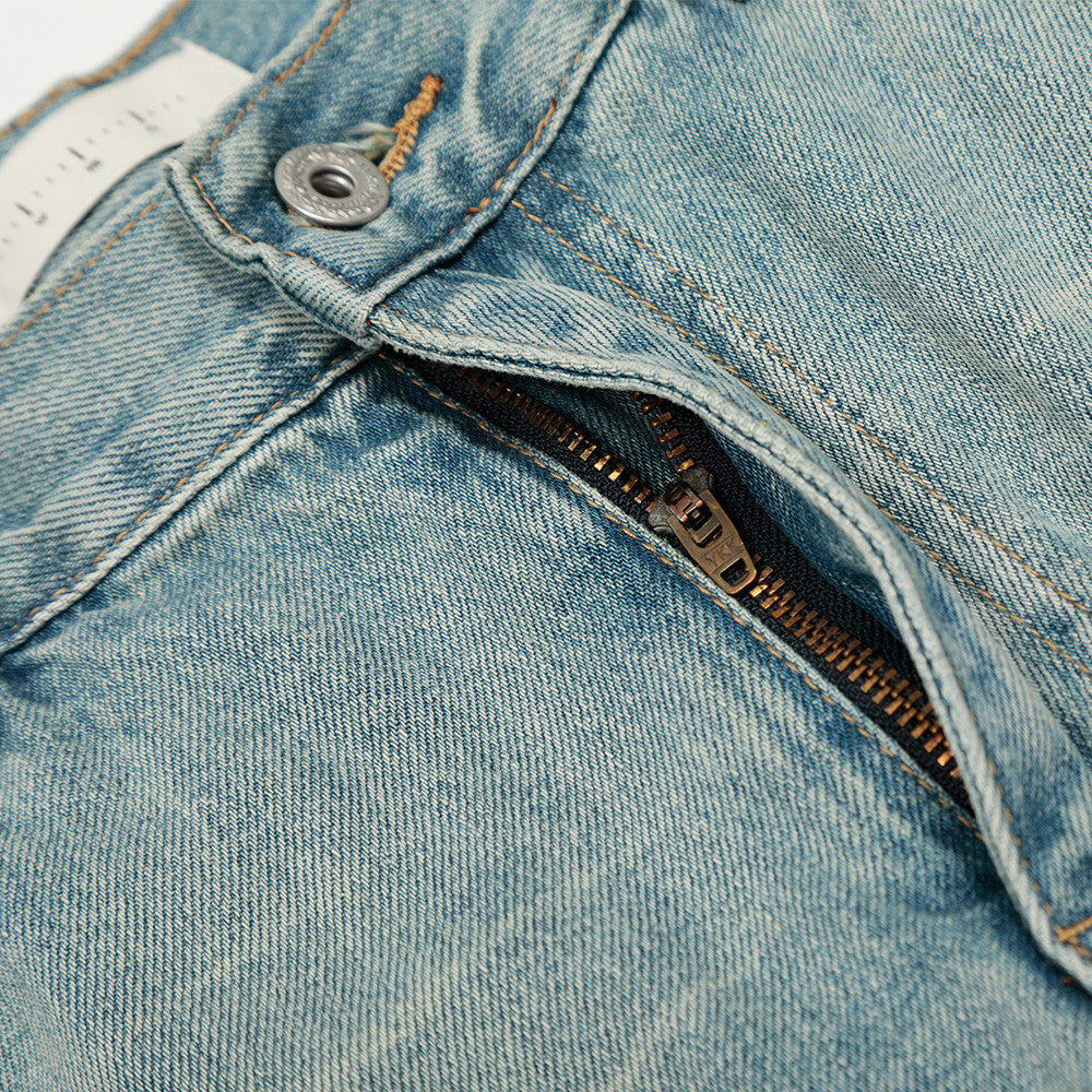 Men's Vintage Washed Wide Leg Denim Trousers