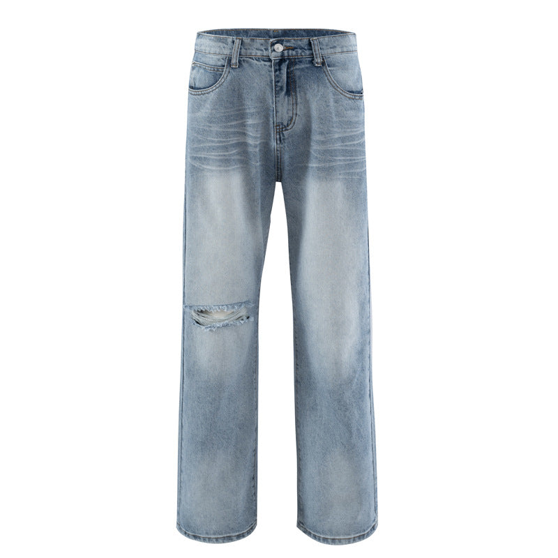 High Street Unique Design Casual Loose Straight Leg Long Pants