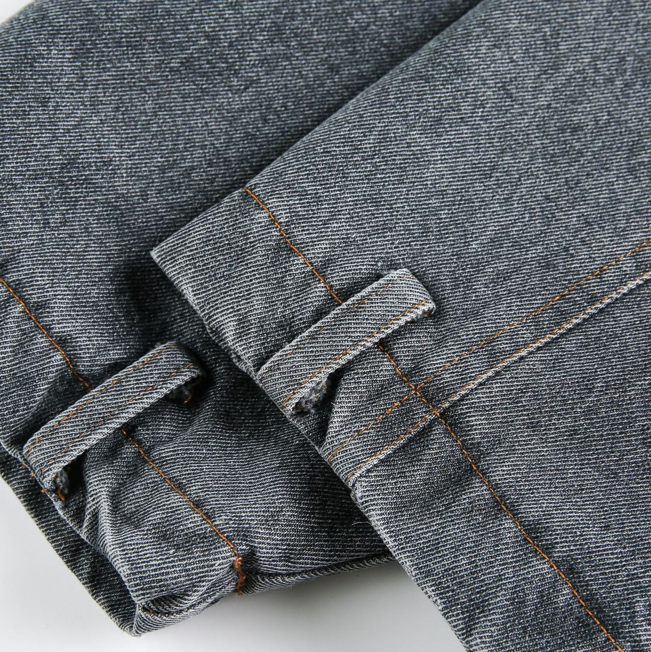 High-Street Stand Collar Patchwork Functional Denim Jacket