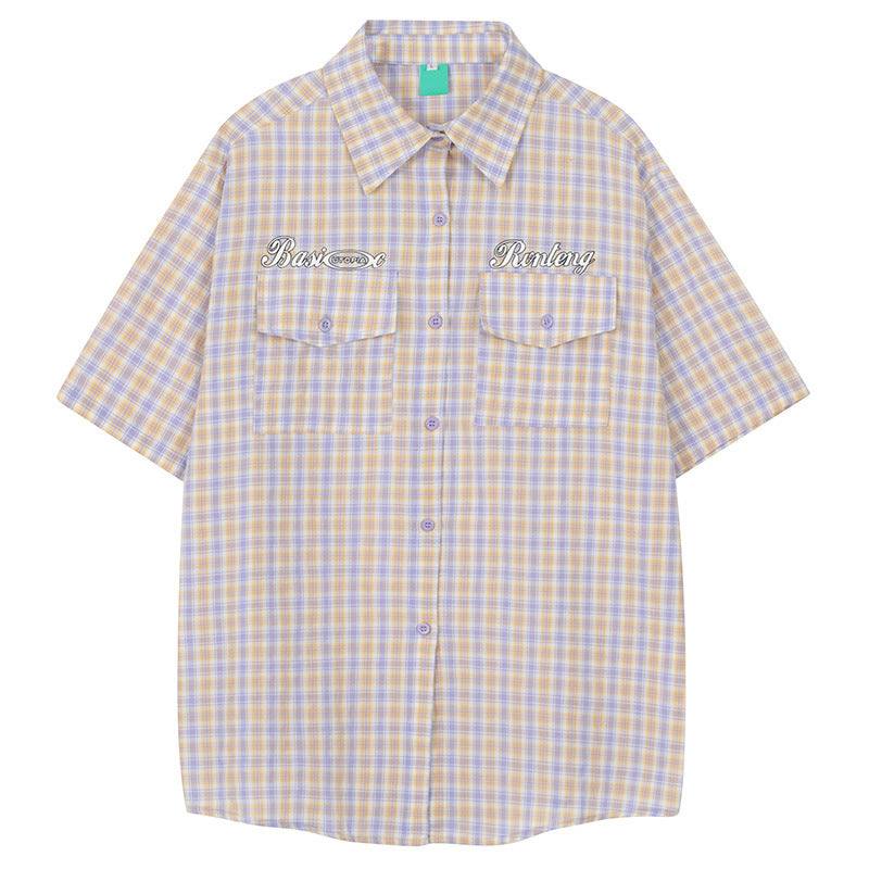 Short Sleeve Letter Design Shirt for Men and Couples