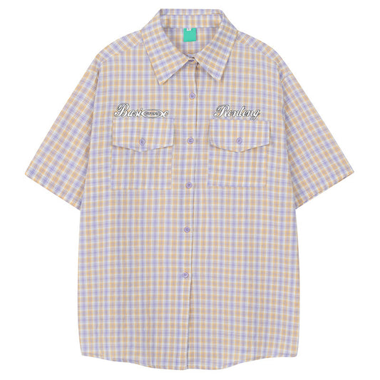 Short Sleeve Letter Design Shirt for Men and Couples