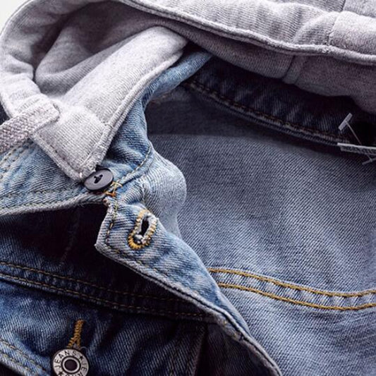 5XL Plus Size Women's Denim Jacket with Hoodie - Vintage Boyfriend Style Outerwear