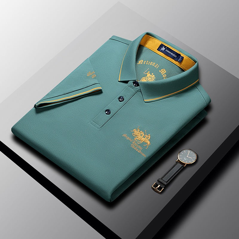 Business Casual Short Sleeved Polo Shirt for Men