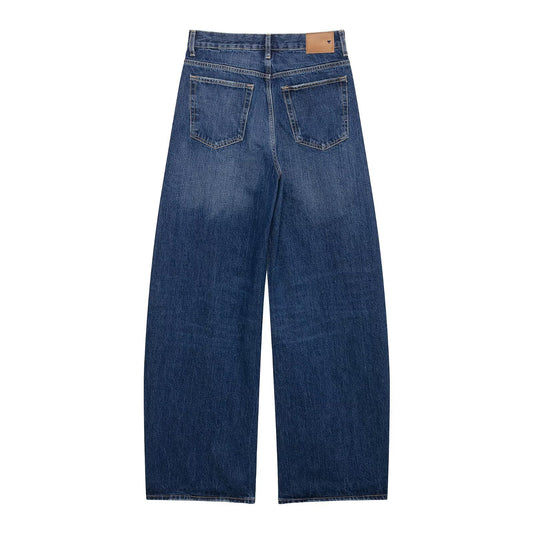Versatile High Waist Slimming Denim Wide Leg Pants for Women