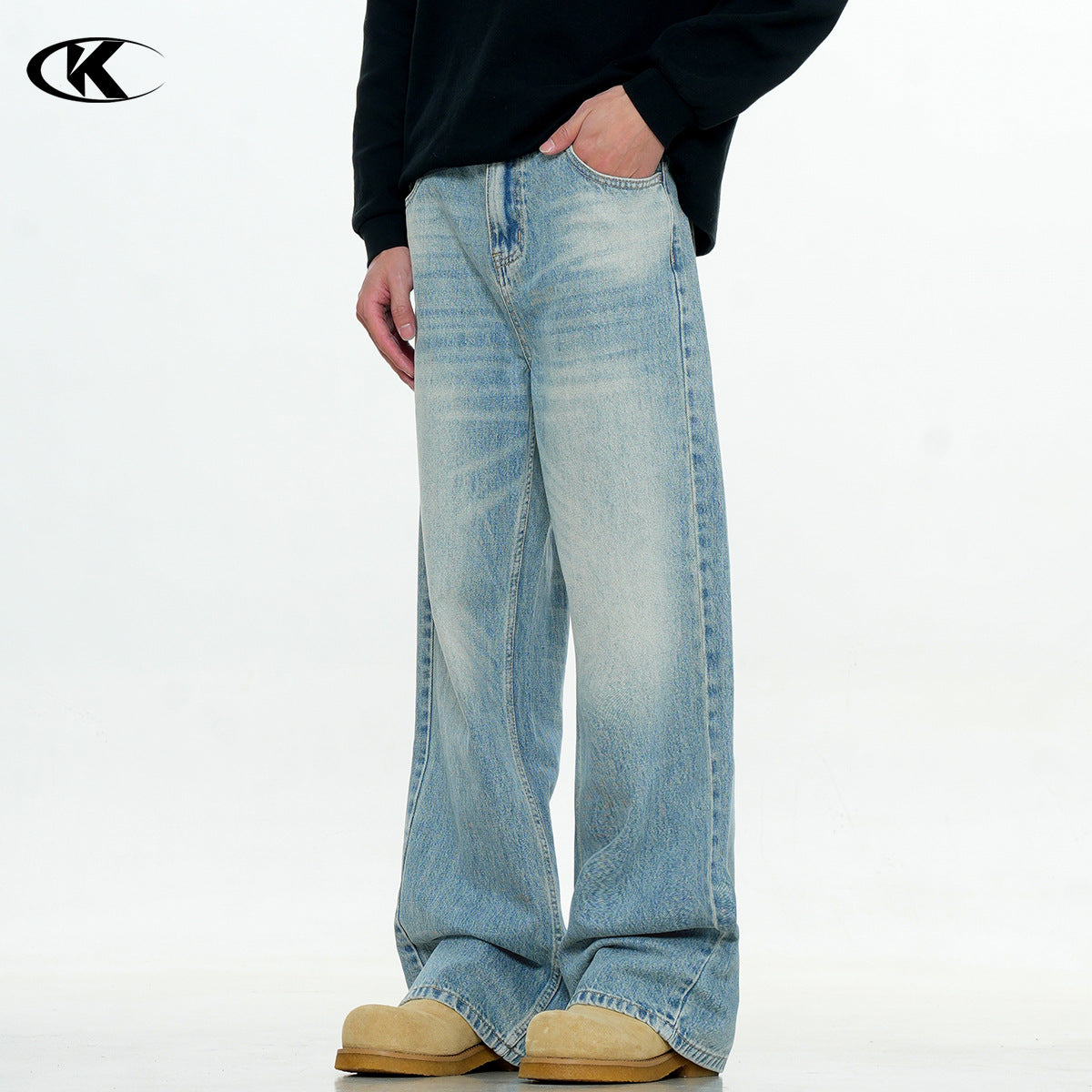 Simple Clean Fit Vintage Loose Casual Slimming Long Pants