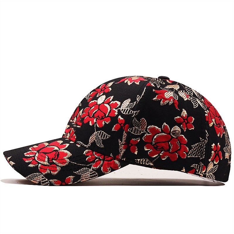 Baseball Caps with Embroidery Flower Designs