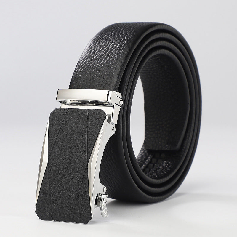 Men's High-End Automatic Buckle Business Belt - Cowhide Leather