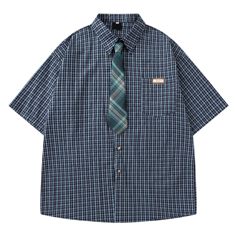 Short Sleeve Shirt for Men and Women Casual Loose Couple Blouse