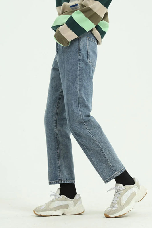 Premium Straight Leg Jeans with Pockets - Japanese Denim