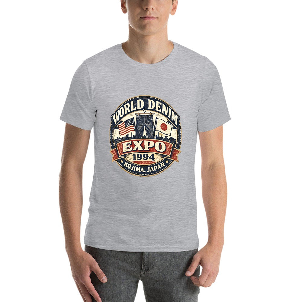 World Denim Expo 1994 Short Sleeve Cotton T Shirt Gray
