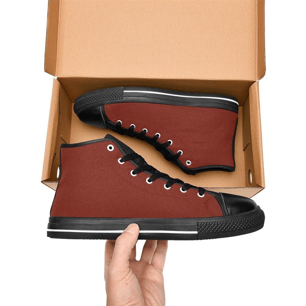 High Top Canvas Men's Shoes - Dark Red
