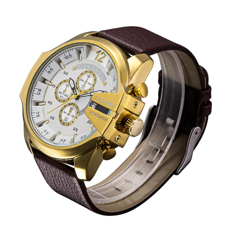 Men's Leather Quartz Watches