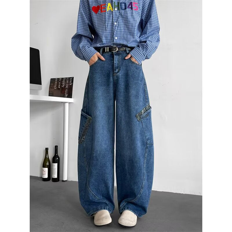 Bent Knife Cowboy Loose Wide Leg Floor-Dragging Banana Pants