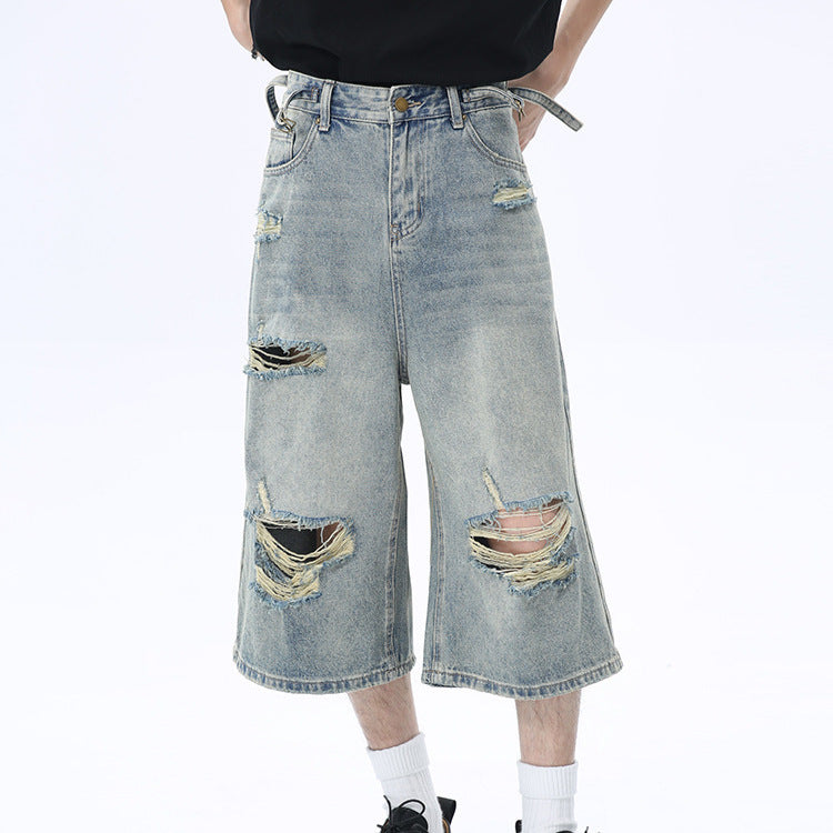Premium Japanese Ripped Straight Leg Denim Pants