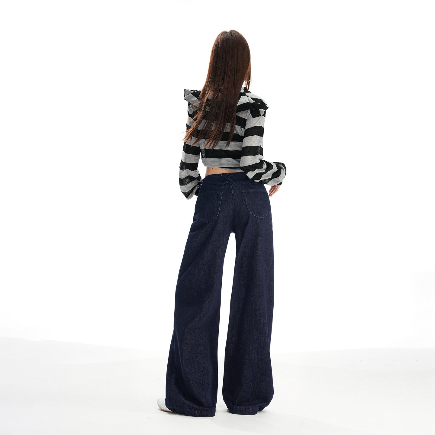 Women's Lyocell Tencel Denim Pants High-Quality Loose Straight Wide-Leg Pants