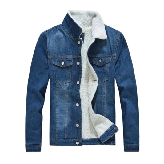 Men's Casual Denim Jacket Plus Velvet Warm Cotton Coat