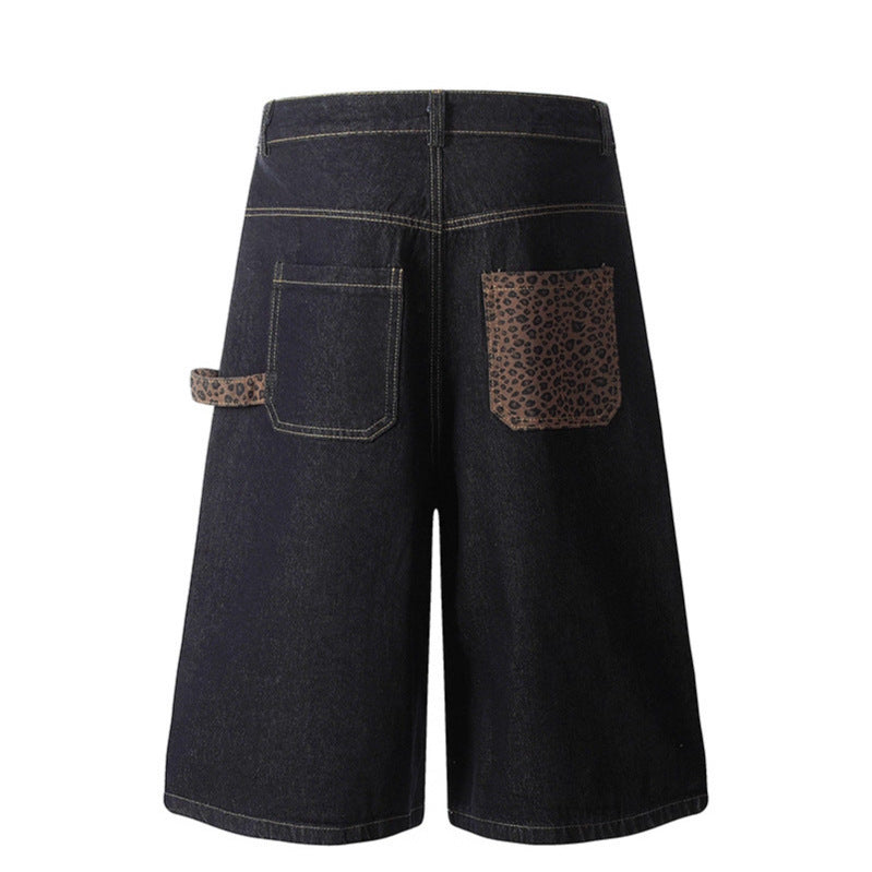 Deconstructing Leopard Print Patch Five Quarter Jeans