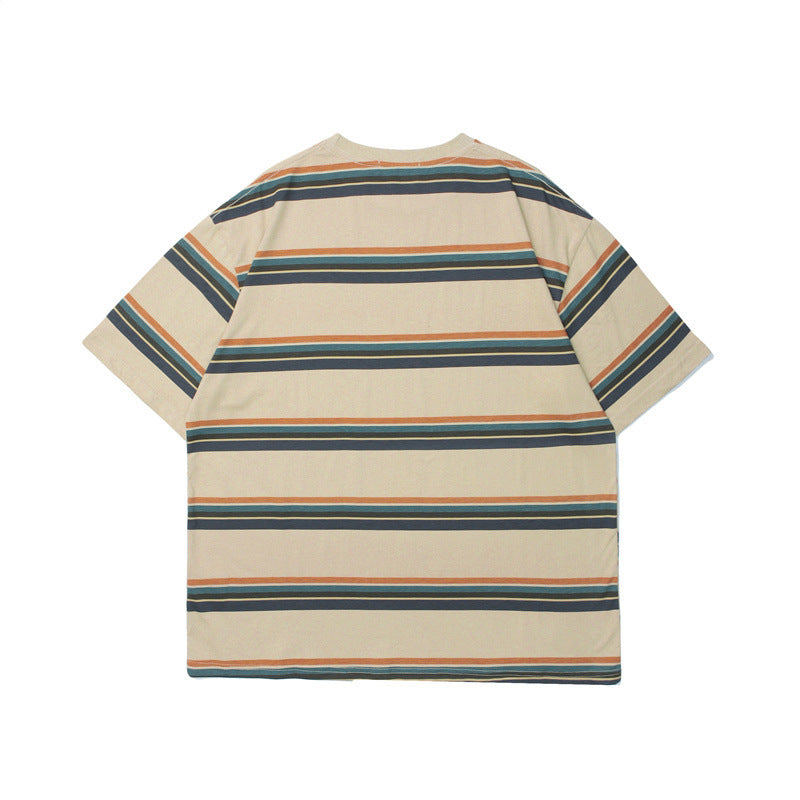 Striped Short Sleeved Casual T-shirt