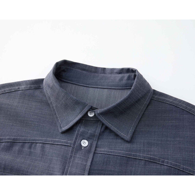 Thin Denim Short-Sleeved Shirt for Men