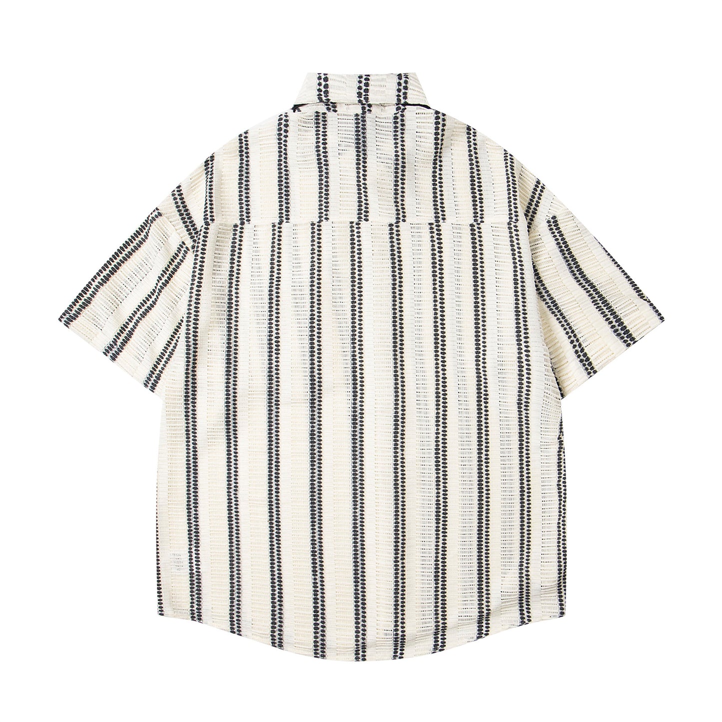 Striped Collar Design Short Sleeve Shirt for Men and Women