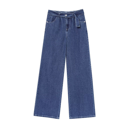 Women's Long and Wide Leg Jeans with Comfortable Waistband