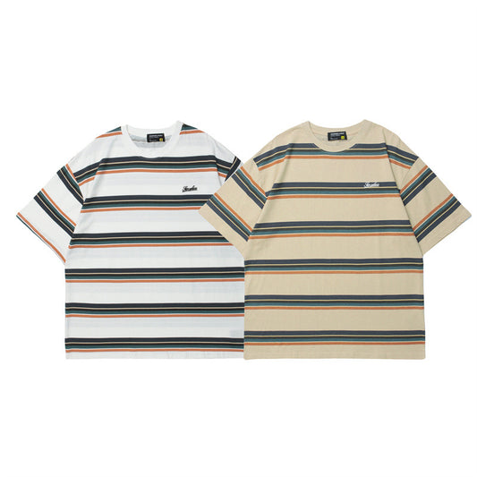 Striped Short Sleeved Casual T-shirt