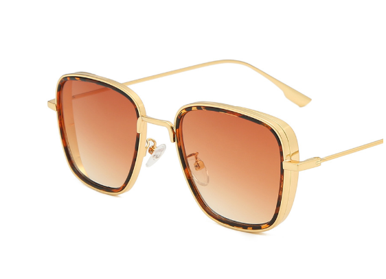 Steampunk Sunglasses Vintage Square Metal Frame UV400 Eyewear