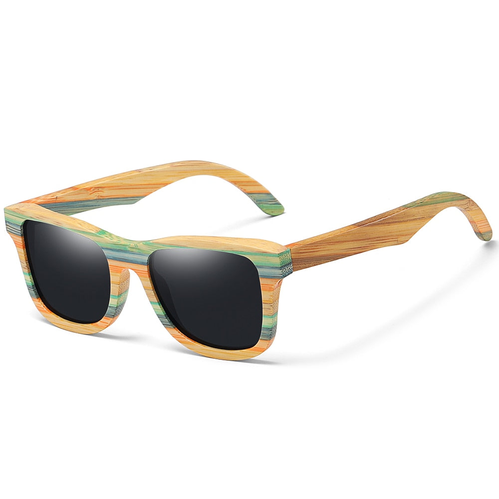 Skateboard Bamboo Wood Sunglasses Polarized Designer Wooden UV Protection